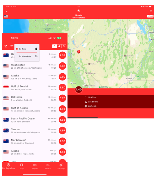 Earthquake Hub App Screenshot